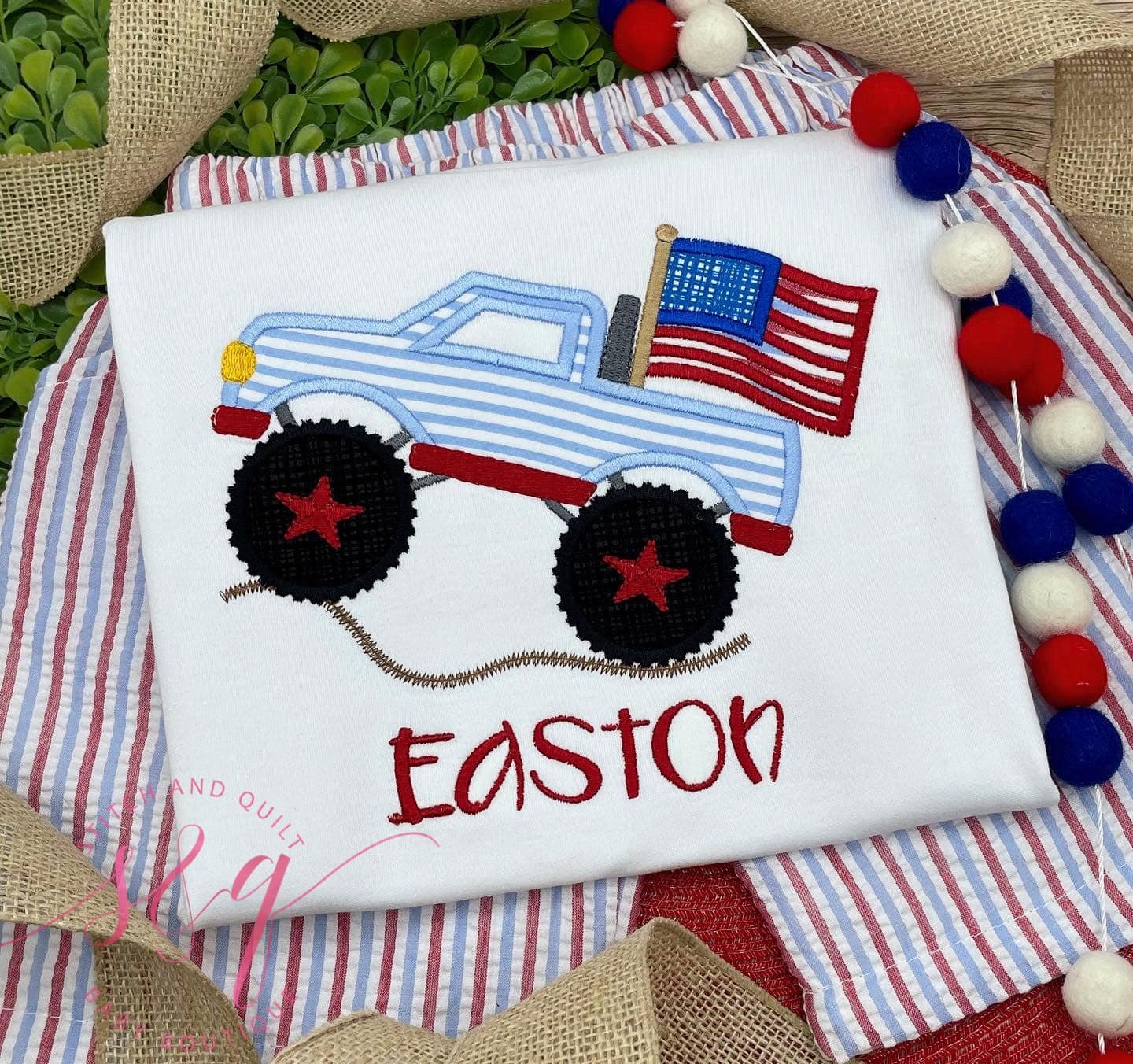 Make Your Little Boy's 4th of July Even More Special with Personalized Monster Truck for 4th of July