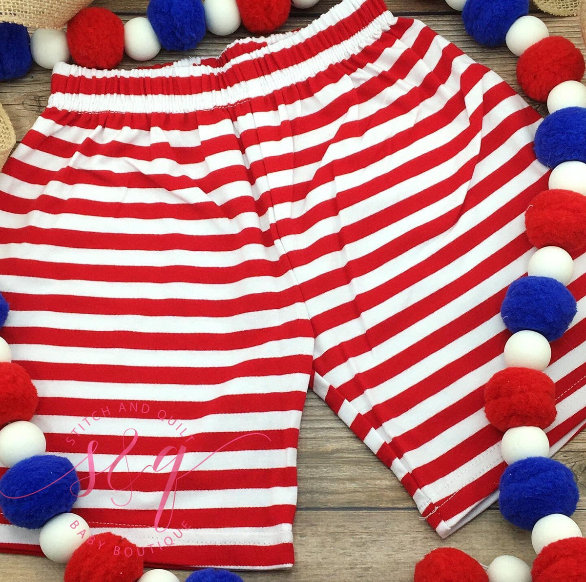 Patriotic 4th of July puppy,  toddler shorts set