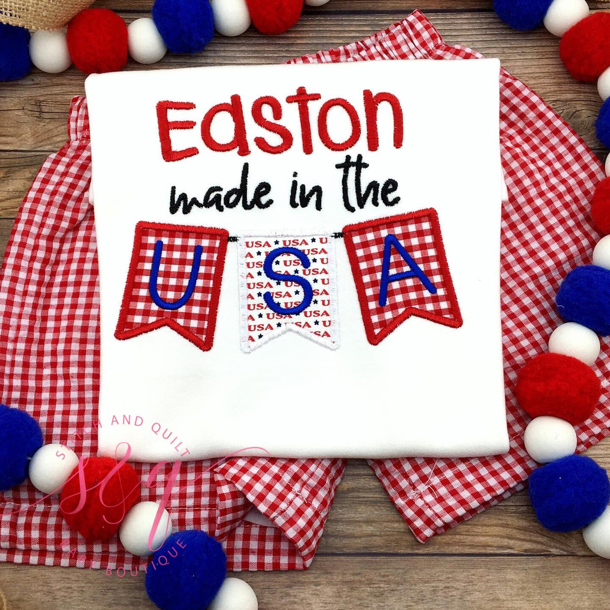 Patriotic 4th of July boys shirt, Made in the USA, toddler shorts set