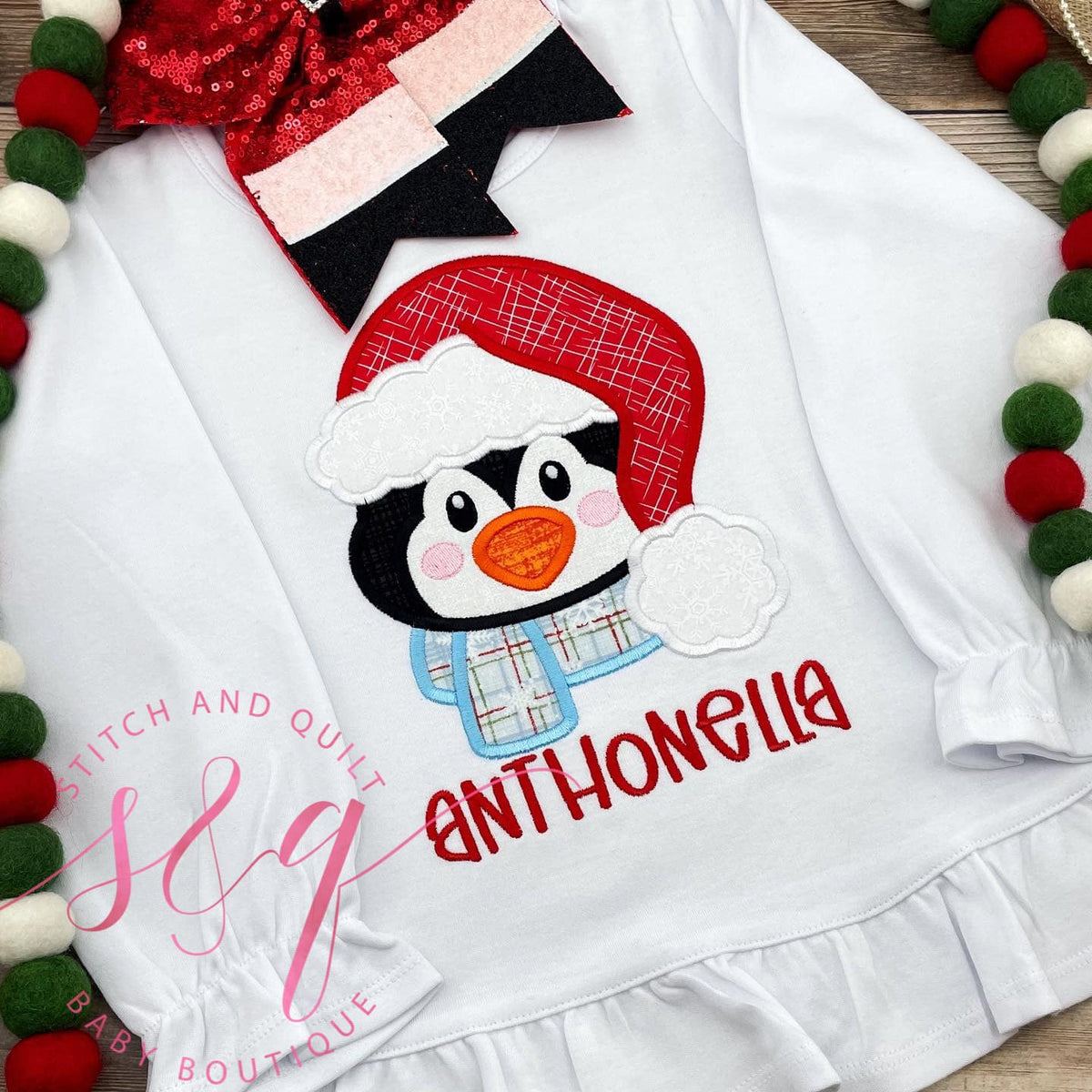 Penguin shirt for girls, girls Penguin shirt, Penguin Christmas shirt, Christmas Holiday Shirt