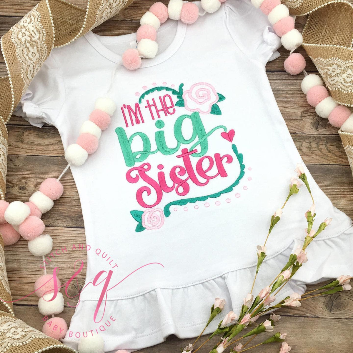 Big Sister, Little Sister shirts, Big Sister flower shirt, Little Sister flower shirt