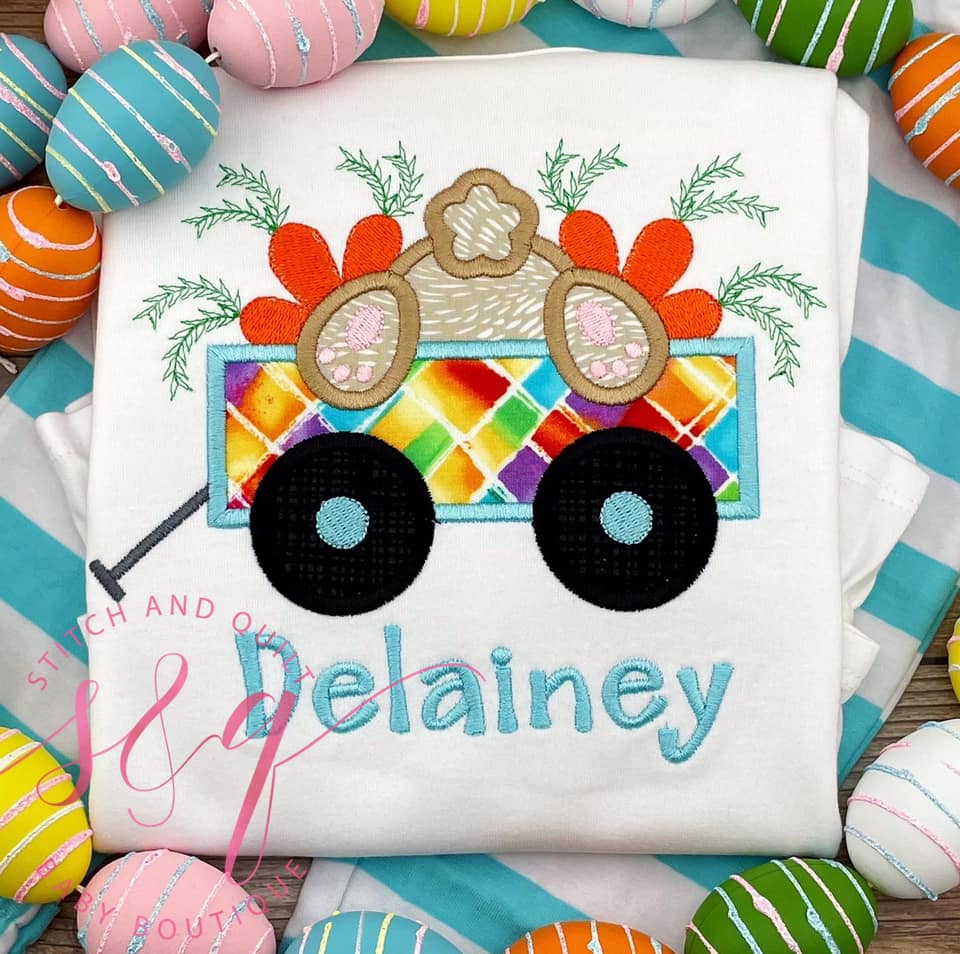 Girl Easter Shirt, Girl Easter Bunny Wagon Shirt, Girl Easter Bunny Shirts, Girl Easter Rabbit Shirts, Girl Toddler Easter Shirt