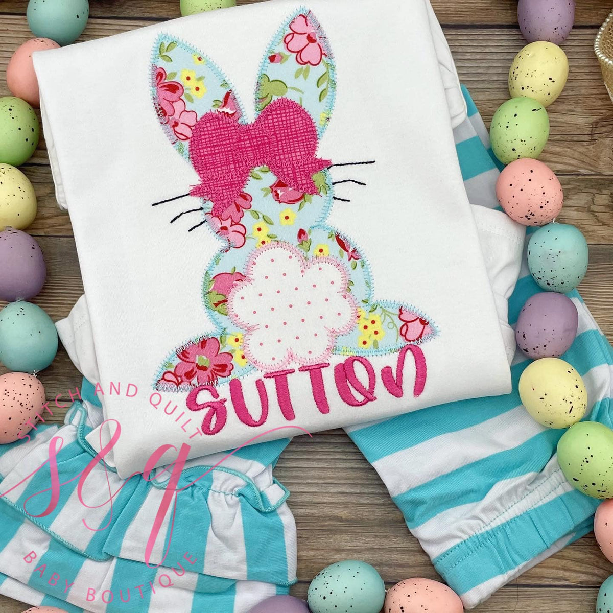 Girl Floral Easter Rabbit Shirt, Girl Easter Bunny Shirt, Girl Easter Bunny ruffle pant set, Girl Easter Rabbit Shirts, Girl Toddler Easter Outfit