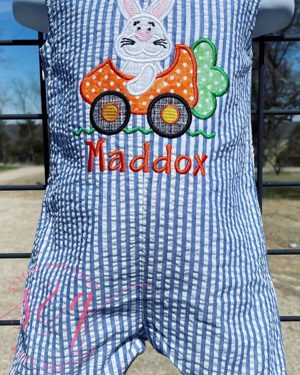 Personalized Easter Outfit - Monogrammed Easter Jon Jon, Seersucker Easter Short all,  Boys Easter Bunny Romper, Baby Boy Easter Clothes