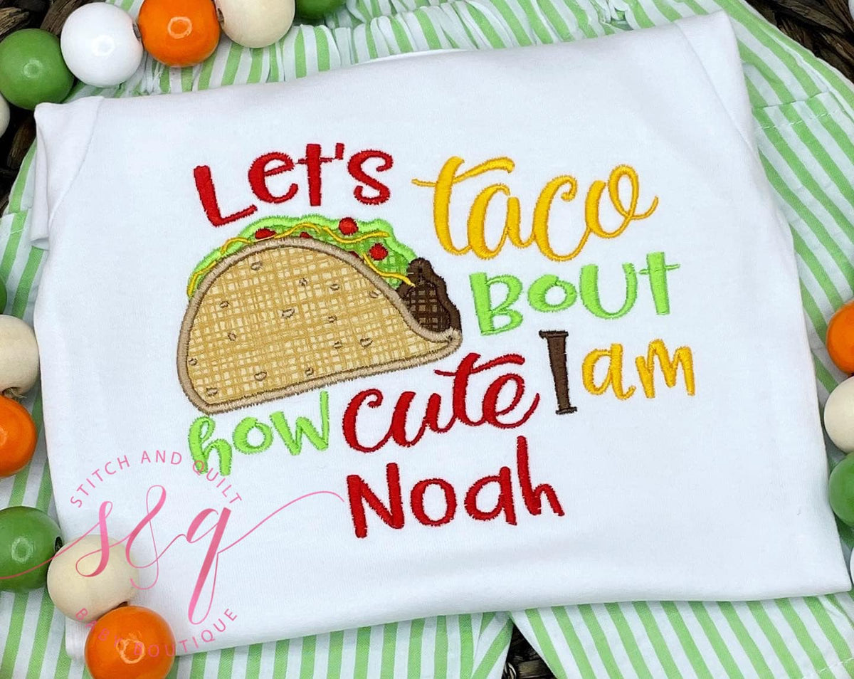 Let&#39;s Taco bout how Cute I am, Taco shirt and short set,  Taco bout cute