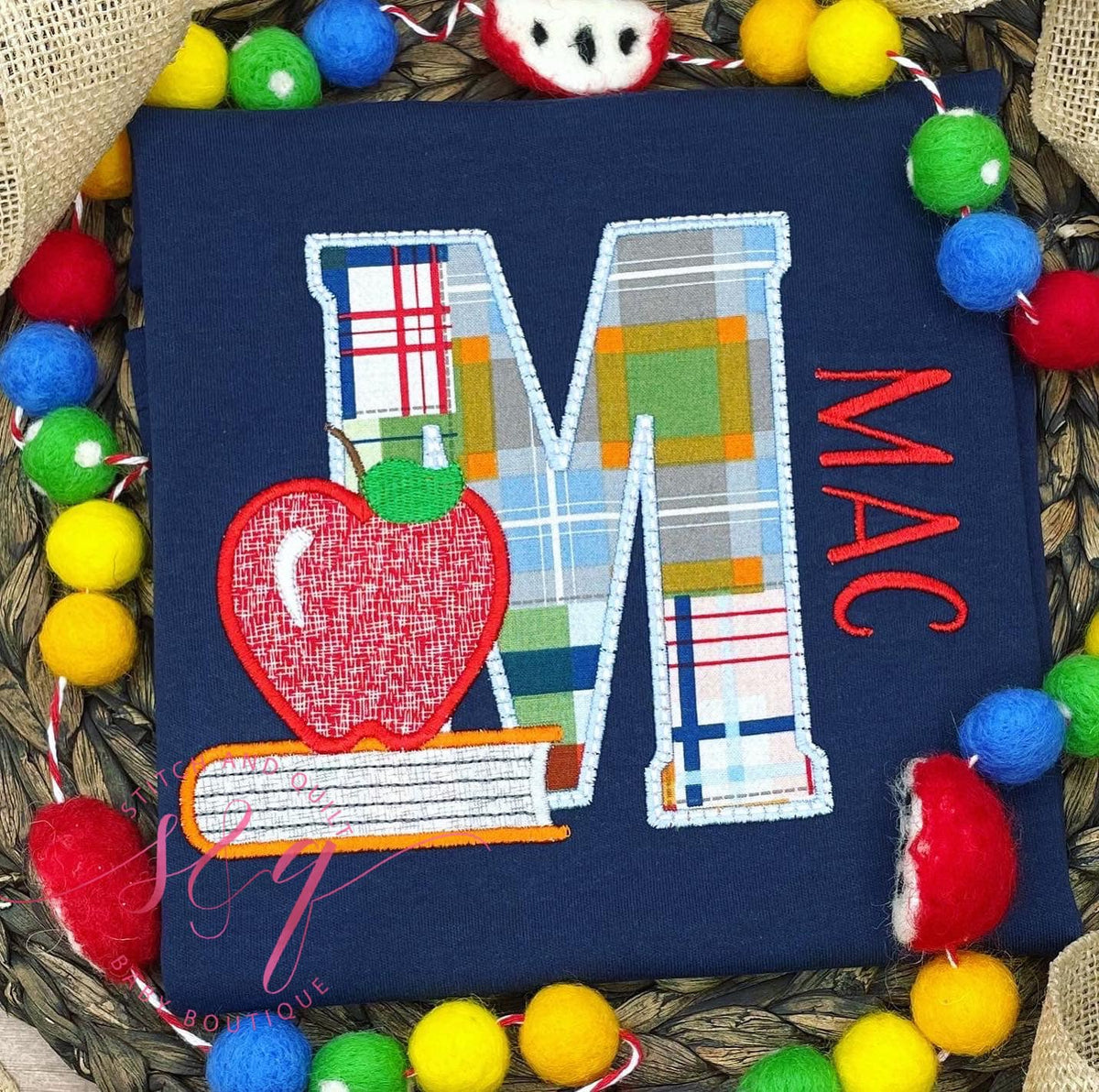 Boys Back to school shirt with Alpha Letter
