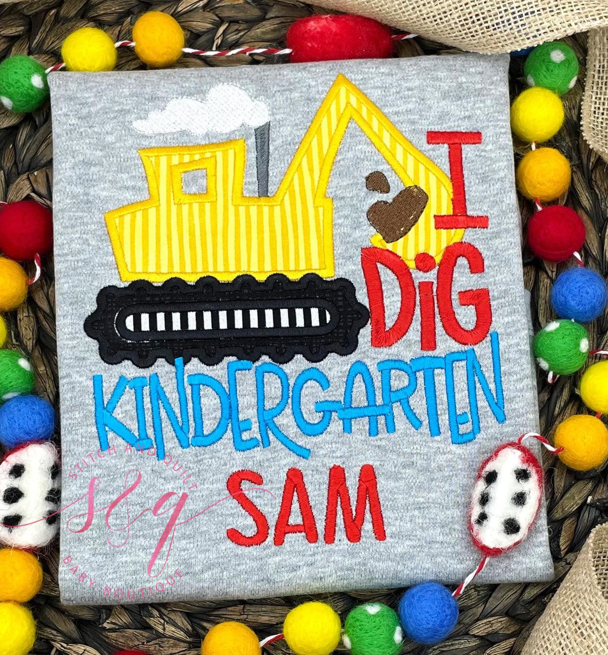 Kindergarten Digger shirt,  First day of school Kindergarten shirt, Digger shirt,  I dig Kindergarten