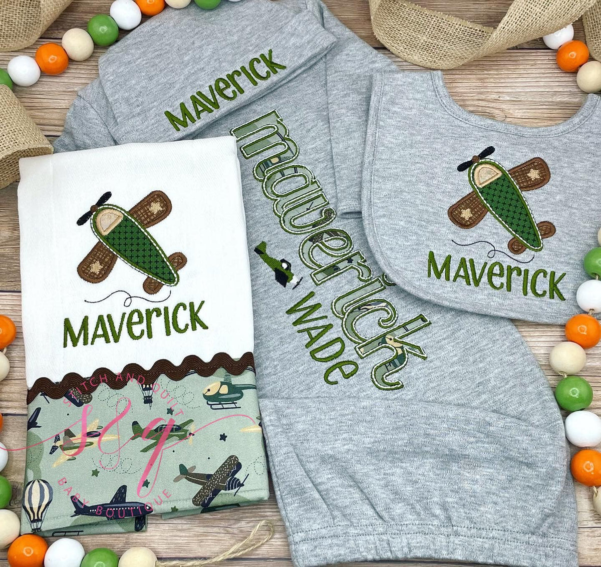 Baby Boy Coming Home Outfit, Airplane, Camo Plane Newborn Set