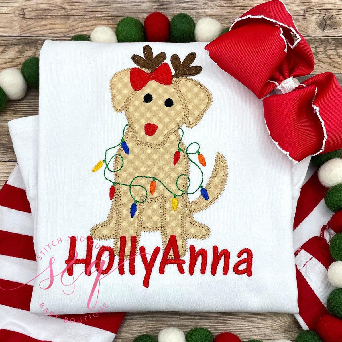 Girl Christmas Outfit, Girl Christmas Puppy outfit, Toddler Christmas Outfit,  Christmas Ruffle, Christmas Card outfit