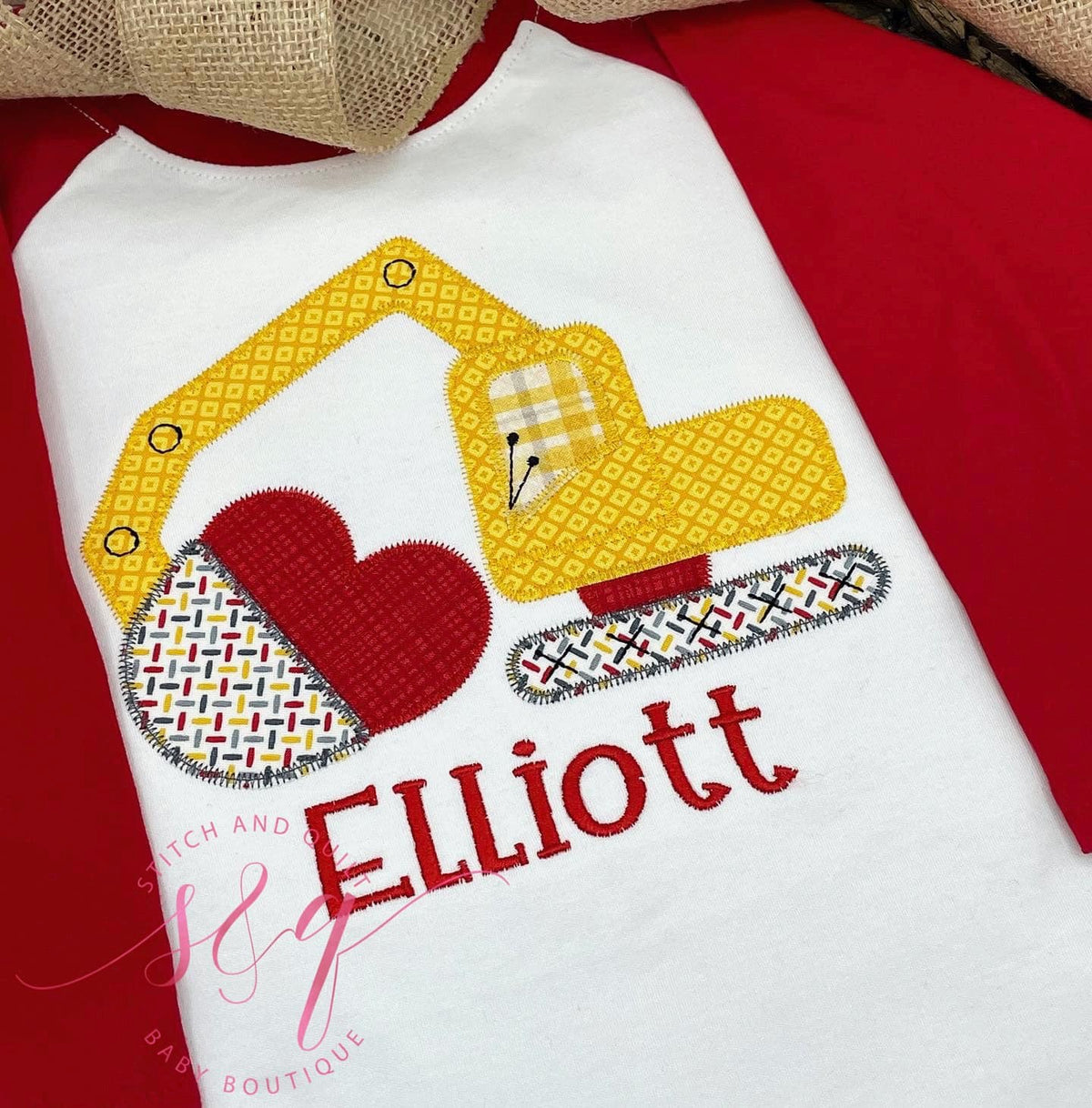 Valentine digger loader shirt for boys, Baby boy Valentines outfit, First Valentines Day, Toddler Boy Valentine, Boy Valentine, Digger