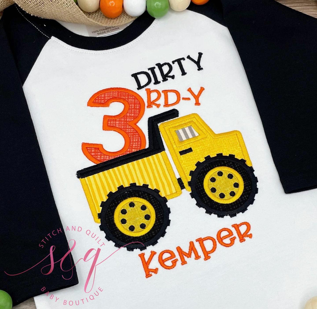 Dump truck birthday shirt for 3rd birthday, Dirty 3rd-y Birthday shirt, Dump truck birthday shirt