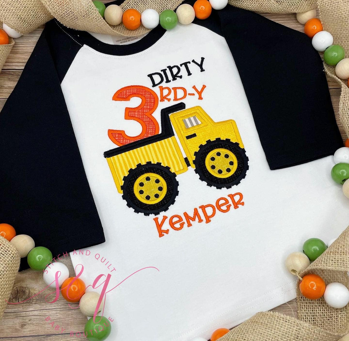 Dump truck birthday shirt for 3rd birthday, Dirty 3rd-y Birthday shirt, Dump truck birthday shirt