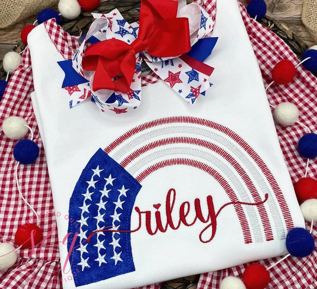 Girl Patriotic Shirt and Shorts, Girl Fourth of July Outfit, Patriotic Rainbow  Kids, 4th of July girl outfit, Rainbow shirt