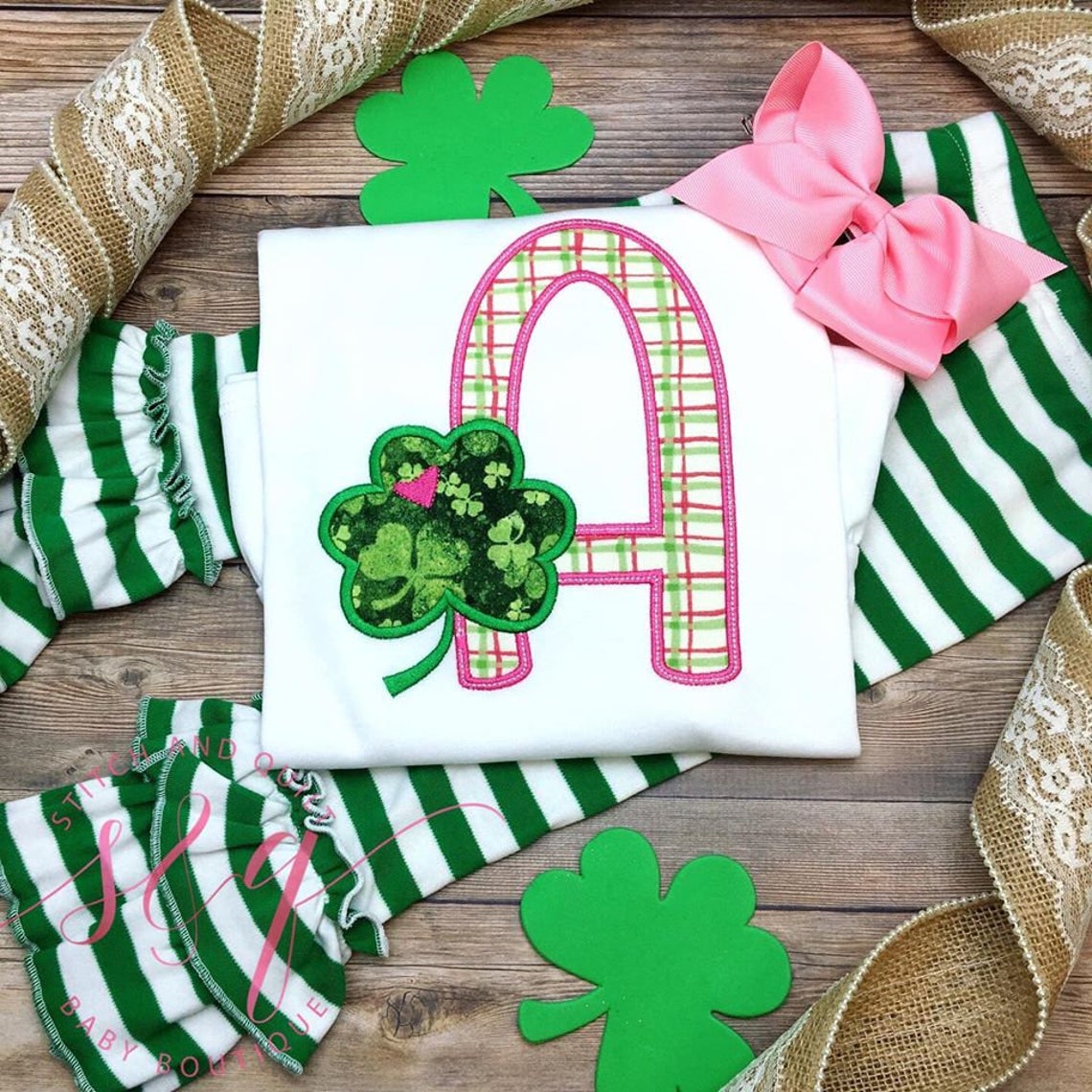 Girls St Patrick’s Day outfit Letter