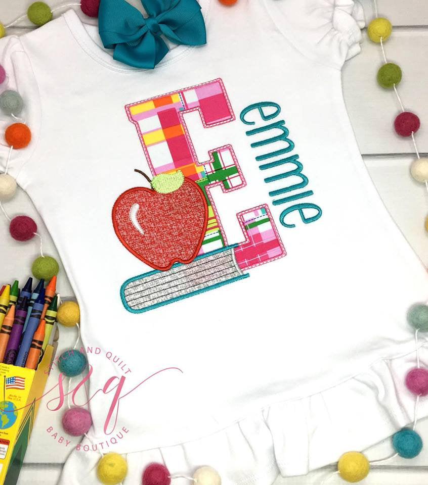 Girl&#39;s Back to School letter shirt, Back to school