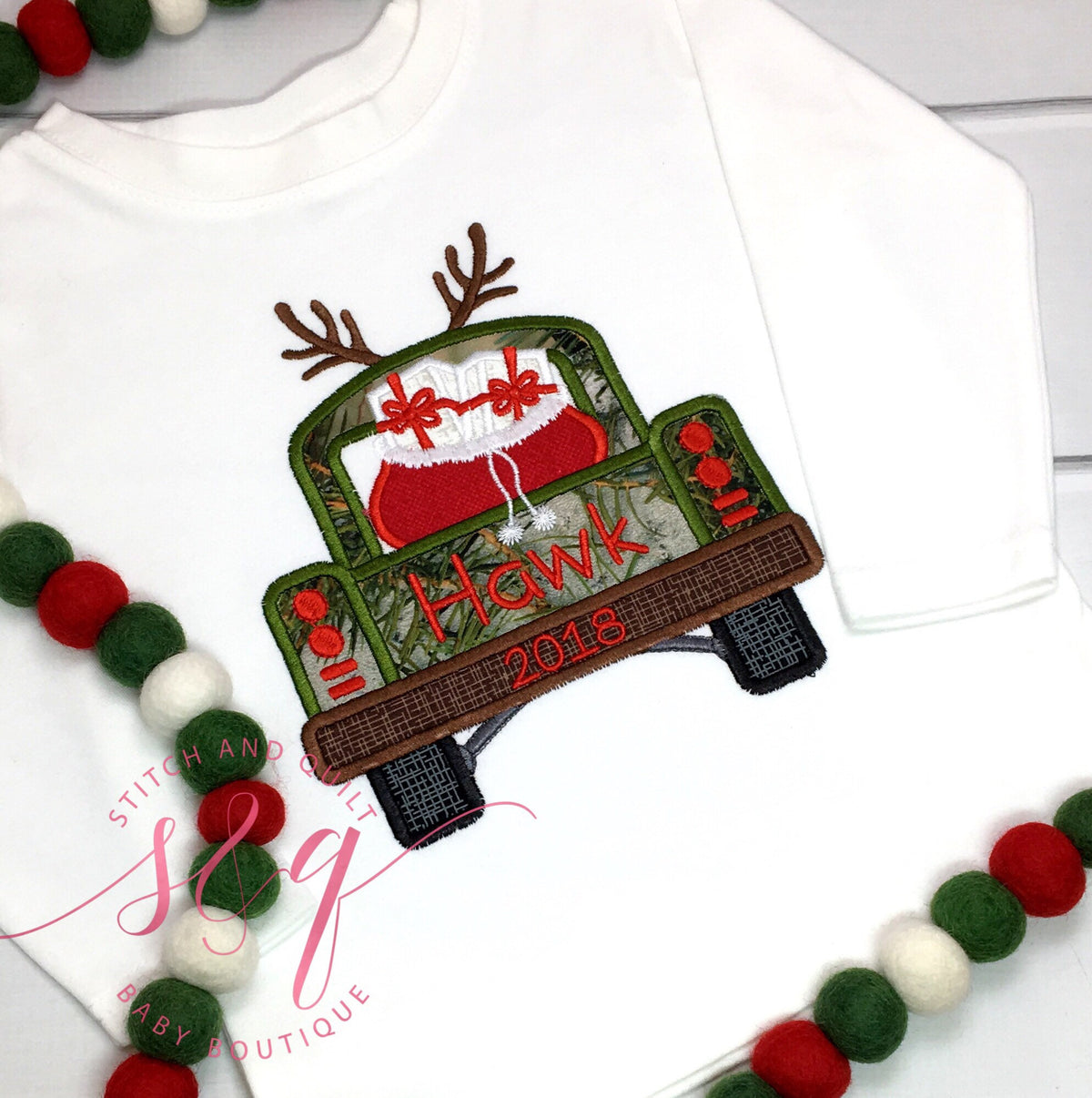Kids Camo Hunting Christmas Truck Shirt, Christmas Truck Shirt, Holiday Shirt for Kids, Christmas Shirt for Kids, Camo Truck, Antler