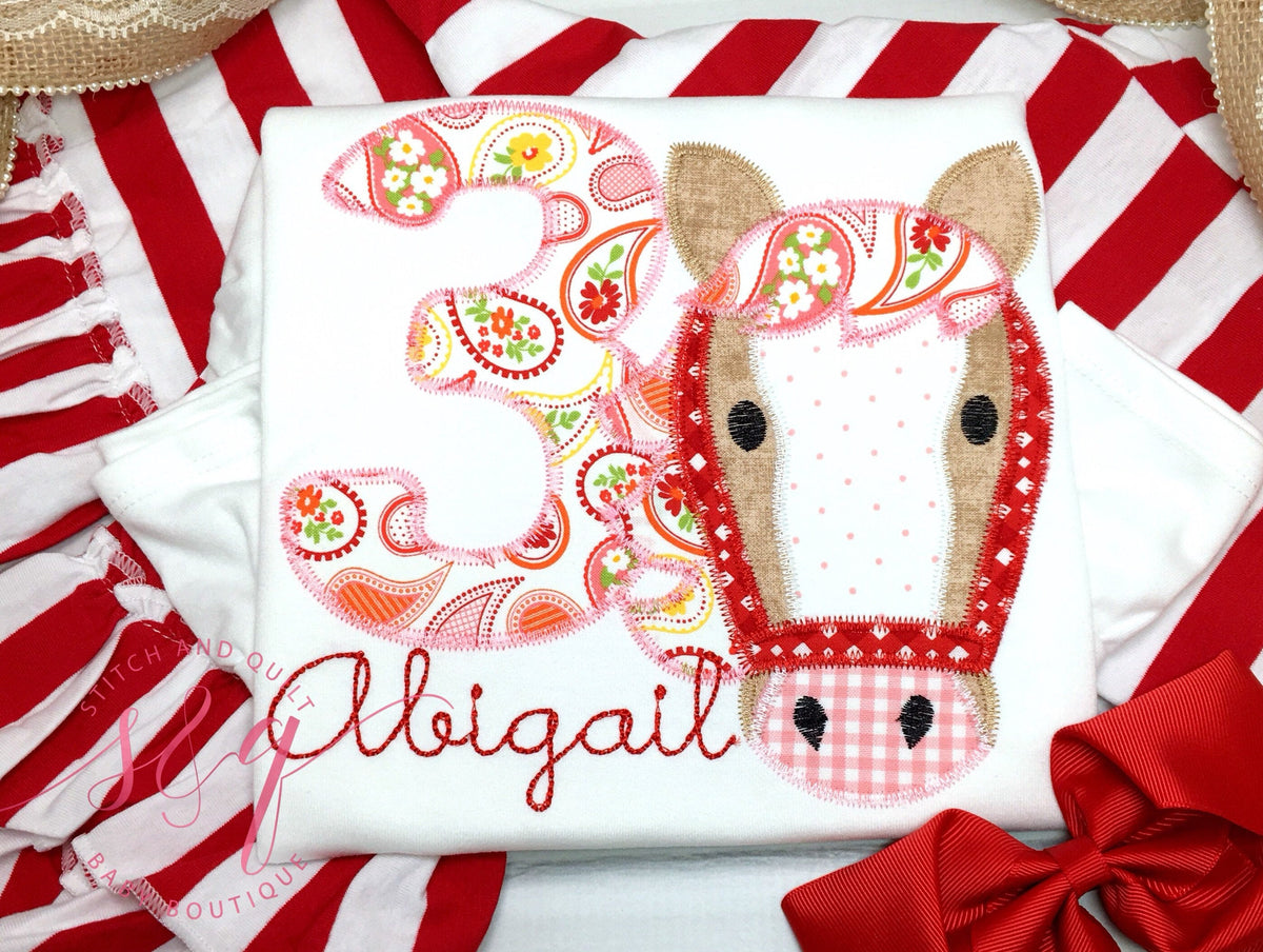 Girl Horse Outfit, Horse Birthday shirt, Toddler birthday Outfit, Ruffle, Horse Birthday party