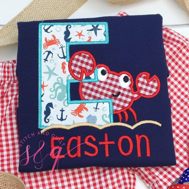 Boys summer outfit, summer outfit, boys crab outfit, boys outfit, summer short set, toddler shorts set, birthday gift, personalized toddler