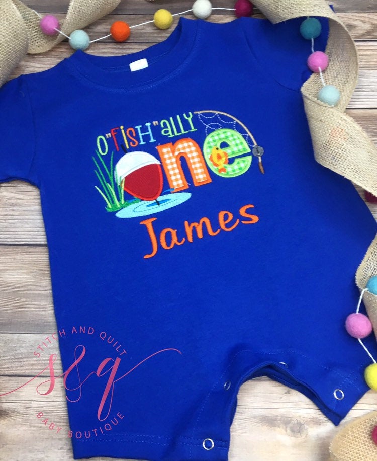 O &quot;Fish&quot; ally One romper, First Birthday, First Birthday, one year, O&#39; Fish&#39; Ally ONE Fishing Birthday, first birthday boy, ofishally one