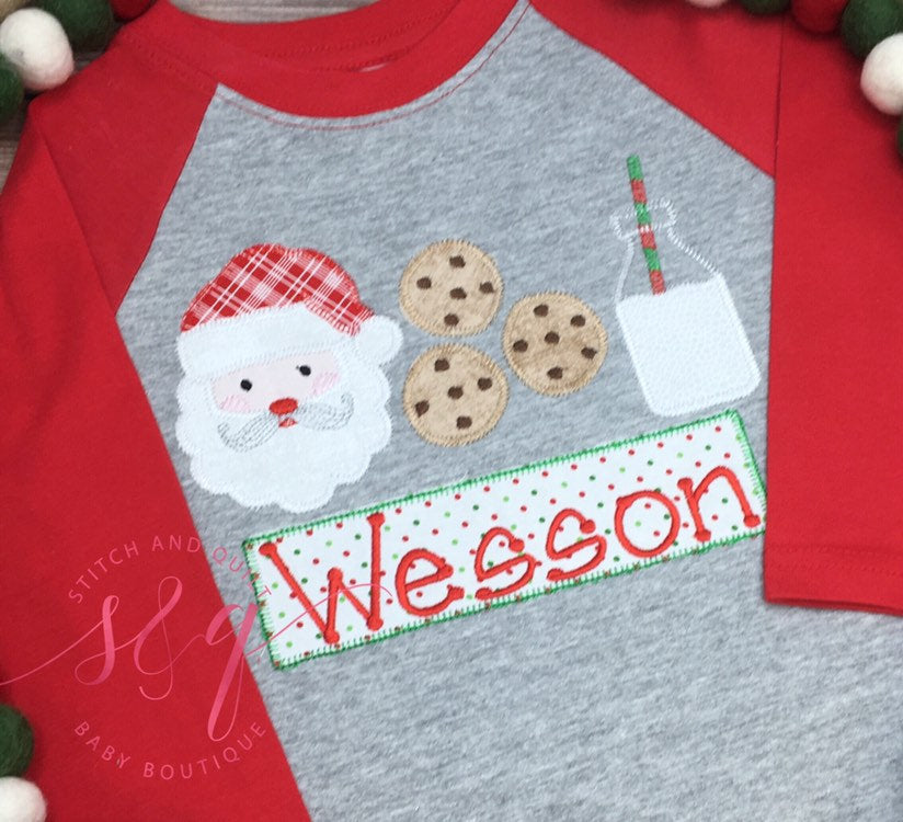 Christmas Santa Raglan Shirt, Toddler Boy Girl Santa Tee,  Baby Santa Claus, Christmas Shirt Kids