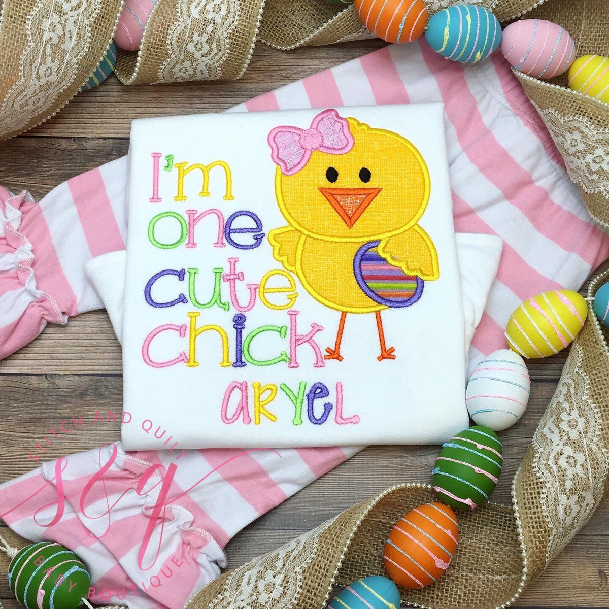 Girl Easter outfit,  One Cute Chick, Girls Easter shirt and pants