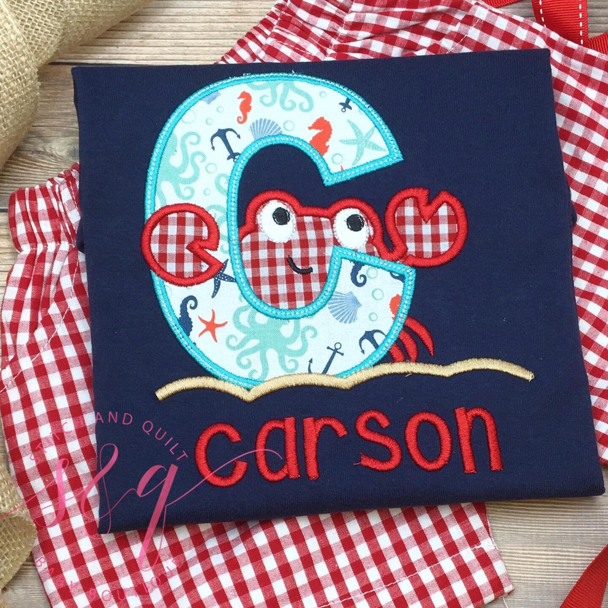 Boys summer outfit, summer outfit, boys crab outfit, boys outfit, summer short set, toddler shorts set, birthday gift, personalized toddler