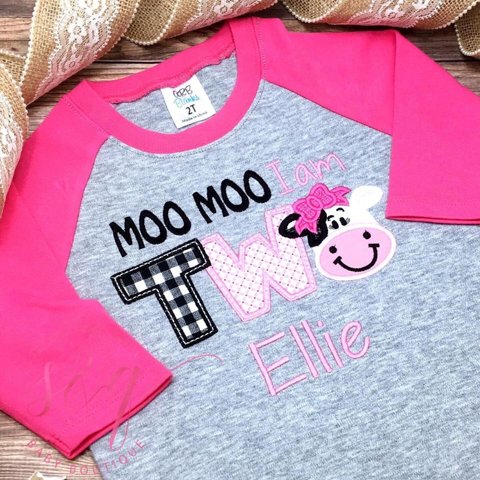 Second Birthday,  Moo Two , Farm Birthday,  Moo Turning Two, 2nd Birthday, Cow Shirt, Farm Party Theme, Boy Birthday shirt