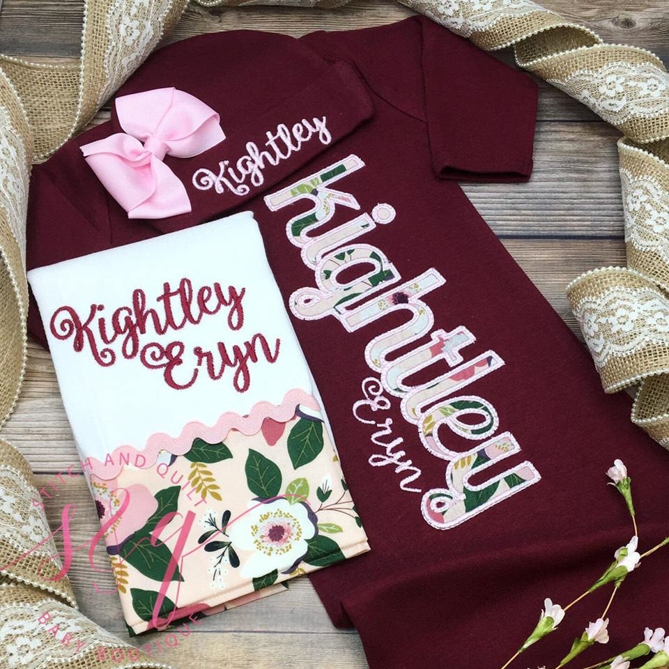 Maroon and Pink Coming Home Outfit, newborn girl coming home outfit, baby girl coming home outfit, coming home outfit baby girl