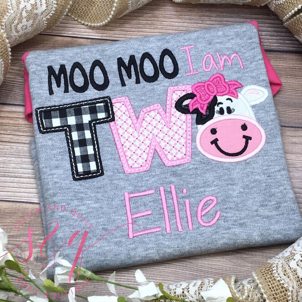 Second Birthday,  Moo Two , Farm Birthday,  Moo Turning Two, 2nd Birthday, Cow Shirt, Farm Party Theme, Boy Birthday shirt