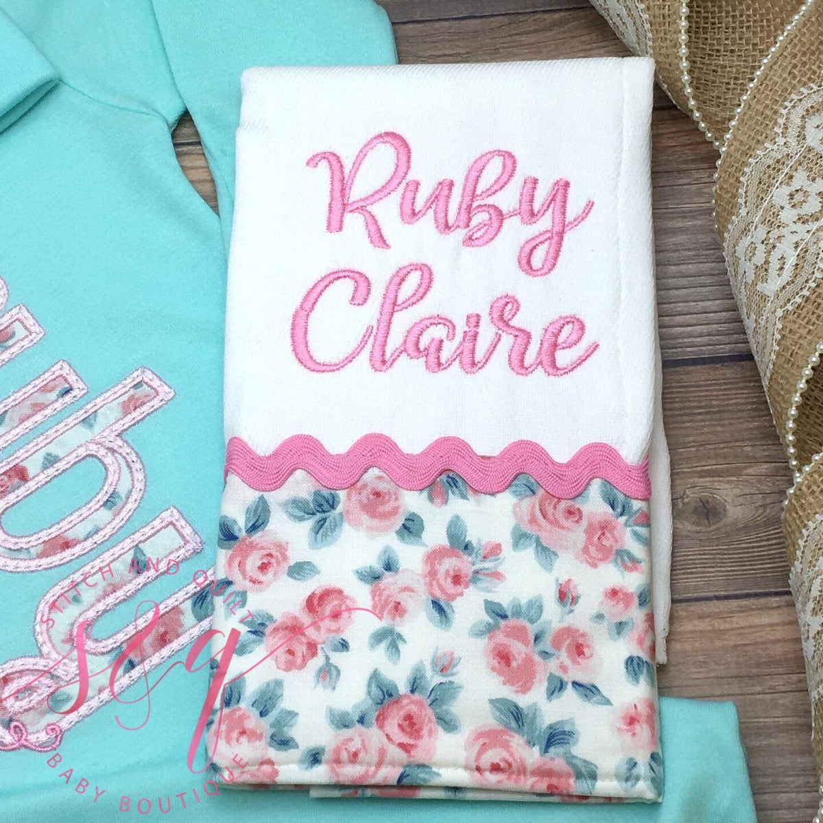 Mint and Pink Floral Coming Home Outfit, newborn girl coming home outfit, baby girl coming home outfit, coming home outfit baby girl,